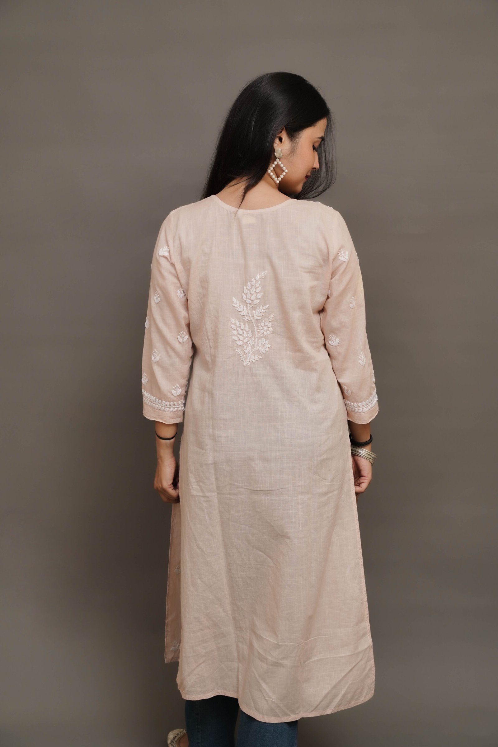 Desert Bloom Chikankari Kurta - Cotton Chikankari Kurta by Feathers by Priya - Image 4