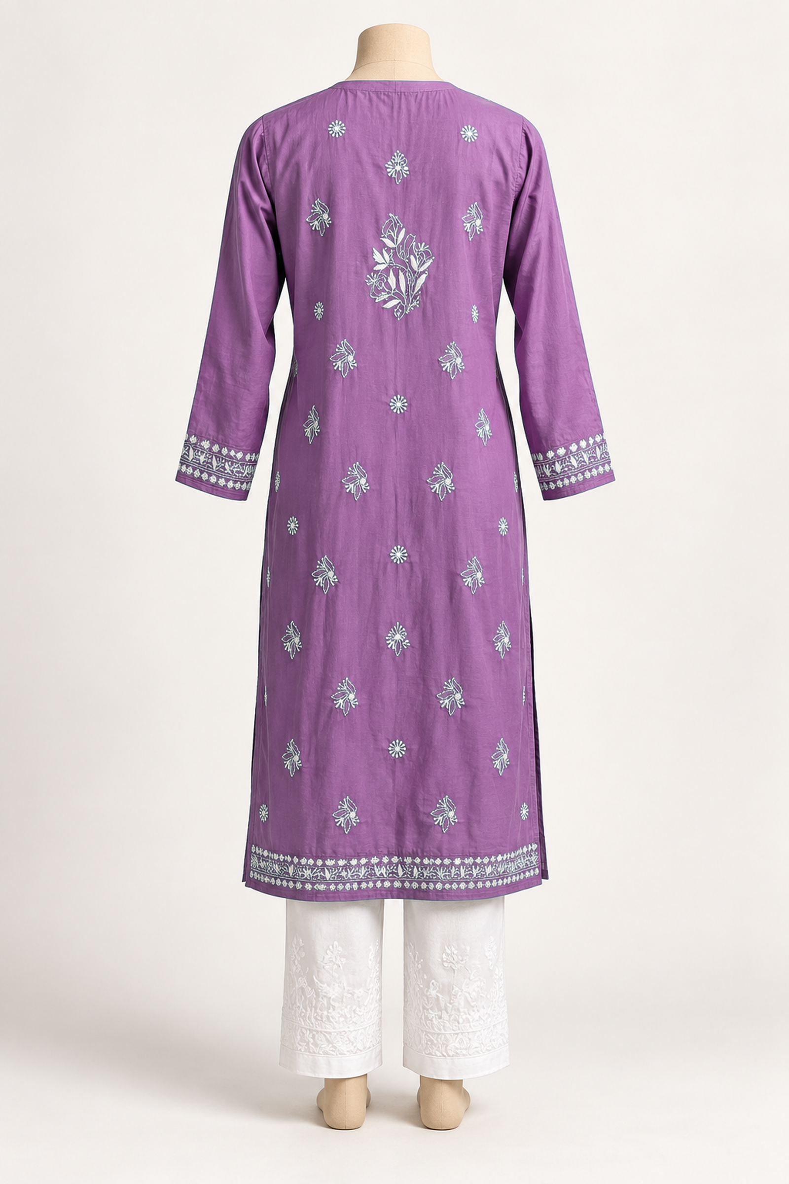 Lagoon Breeze Chikankari Kurta - Chikankari Kurta by Feathers by Priya - Image 5