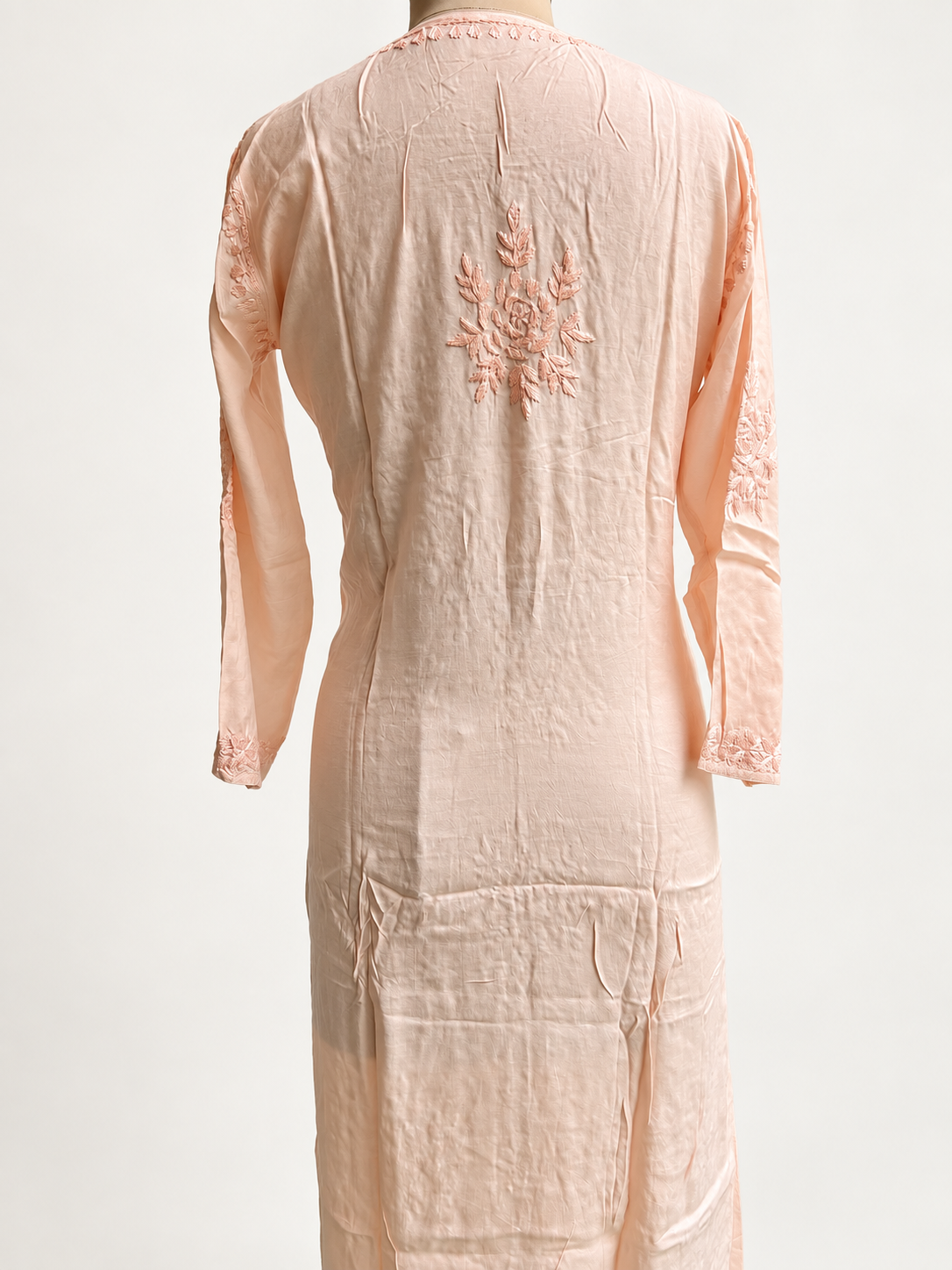 Apricot Glow Chikankari Suit - Muslin Chikankari 2-Piece Suit Set by Feathers by Priya - Image 4