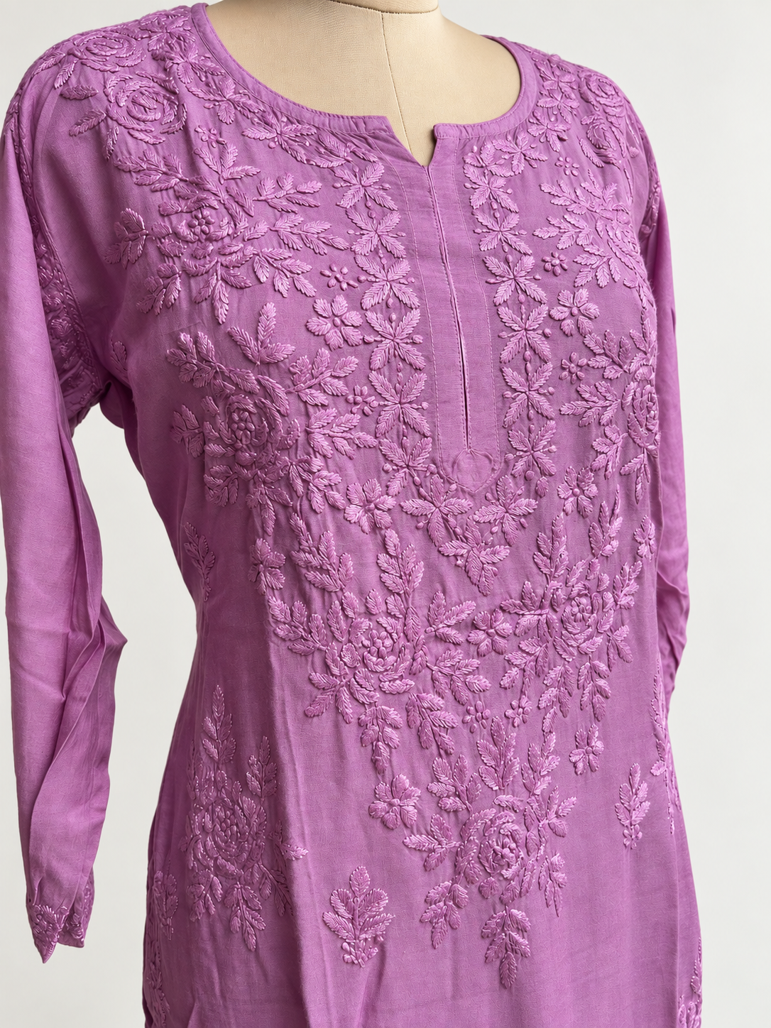 The Fern Breeze Chikankari - Muslin Chikankari 2-Piece Suit Set by Feathers by Priya - Image 5