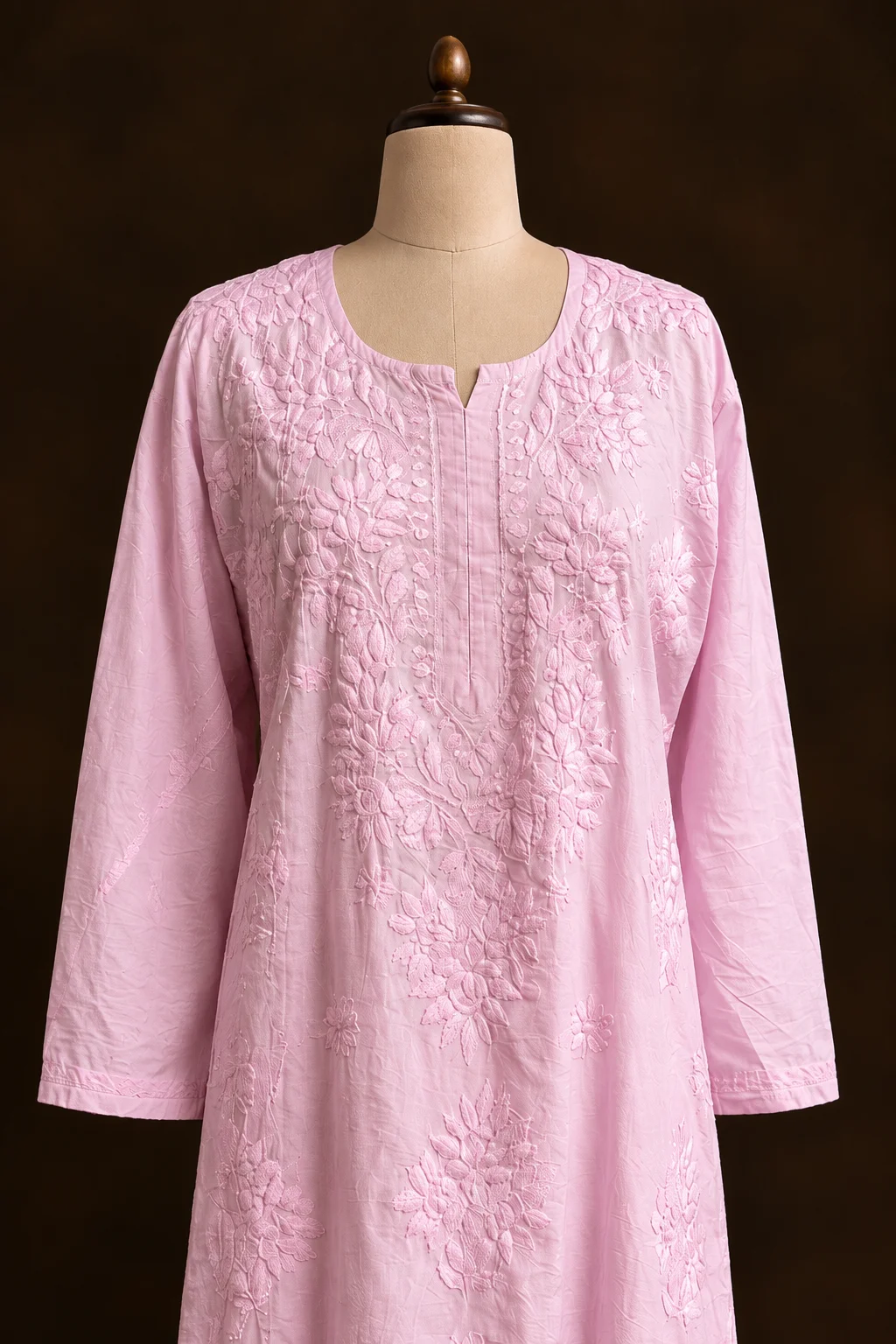Lavender Bloom Chikankari Suit - Chanderi Chikankari 2-Piece Suit Set by Feathers by Priya - Image 5
