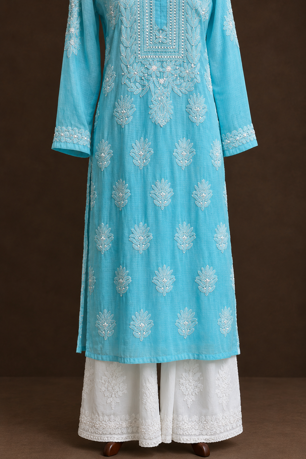 file_0000000030e081f9af495d9900ec570d Sky Zephyr Chikankari Kurta - Kota Chikankari Kurta by Feathers by Priya - Image 3