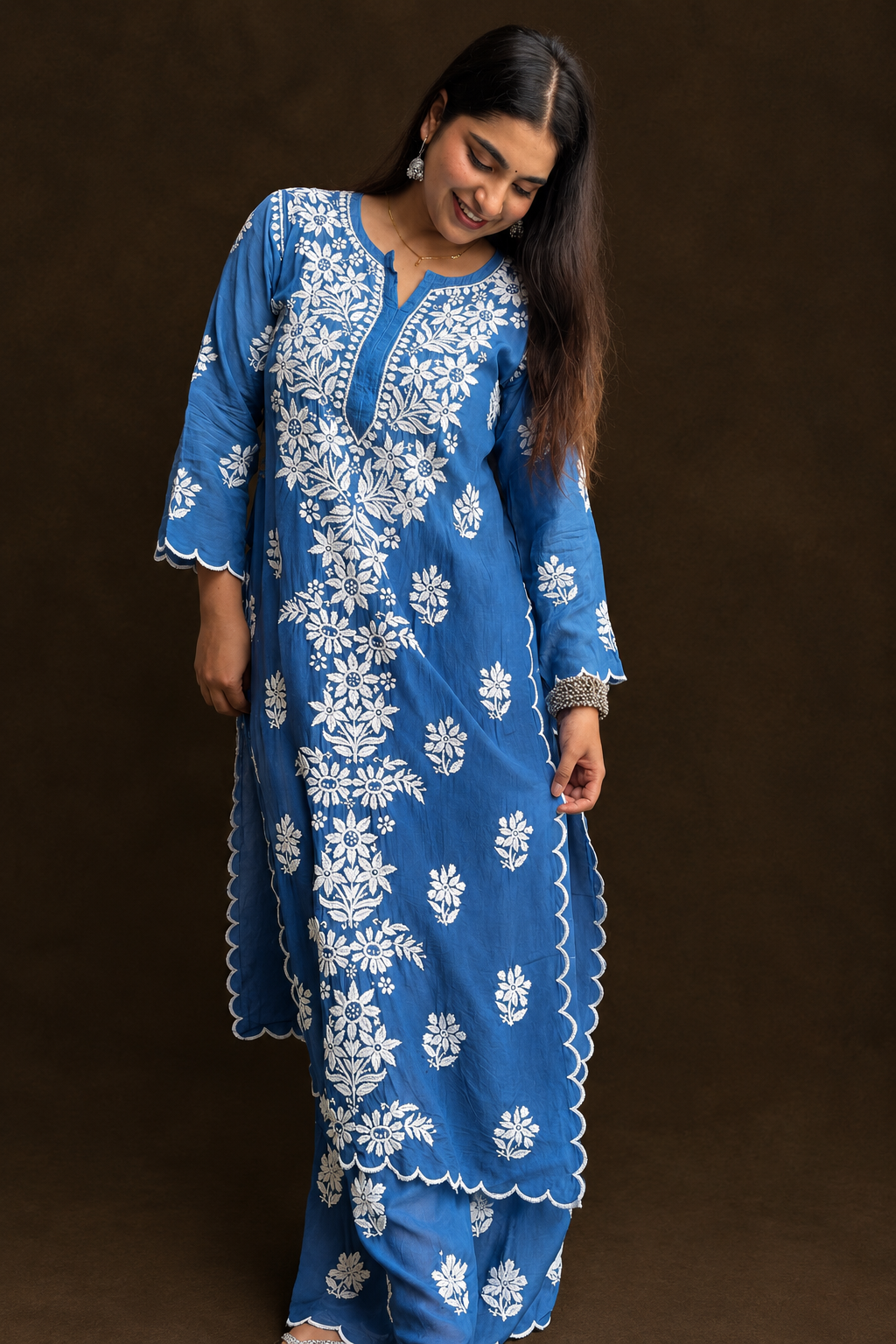 file_00000000cf6882119822dddbd1fc4772 Indigo Tide Chikankari Suit - Muslin Chikankari 2-Piece Suit Set by Feathers by Priya
