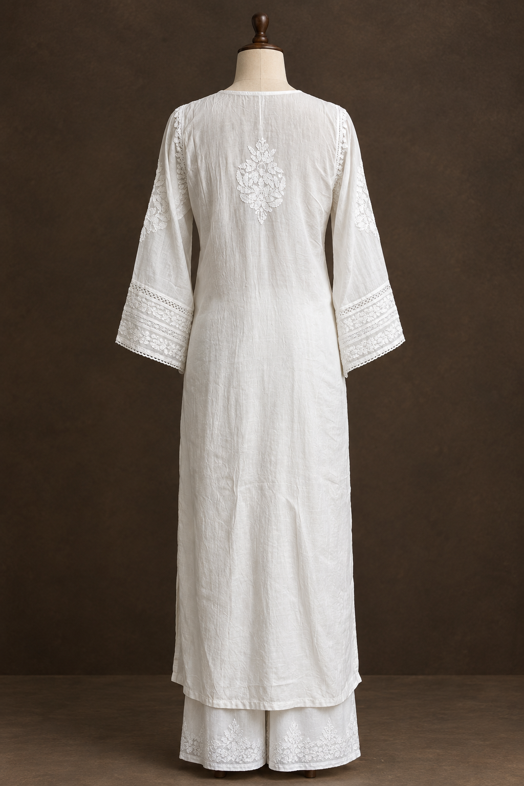 Pearl Dew Chikankari Kurta - Muslin Chikankari Kurta by Feathers by Priya - Image 5