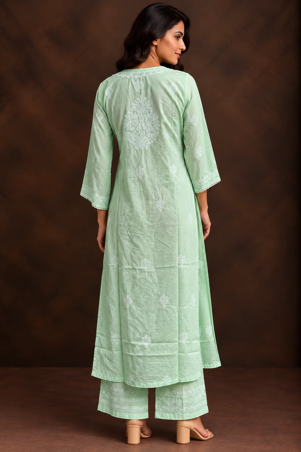 file_000000005020820b9b384445ed56b2f6_result Forest Angrakha Chikankari Suit - Chikankari 2-Piece Suit Set by Feathers by Priya - Image 2