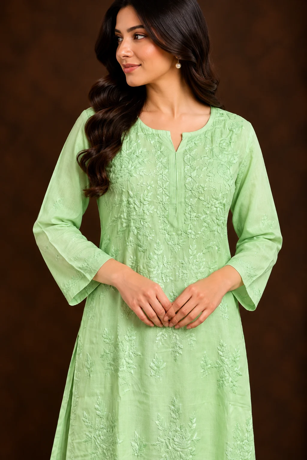 file_0000000089e88210b9c1f4bdef683b2b Verdant Breeze Chikankari Suit - Muslin Chikankari 2-Piece Suit Set by Feathers by Priya - Image 4