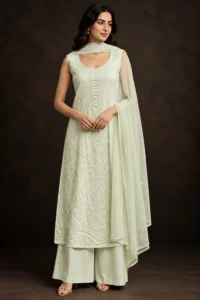 Mint Shadow Unstitched Chikankari Suit - Chikankari by Feathers by Priya