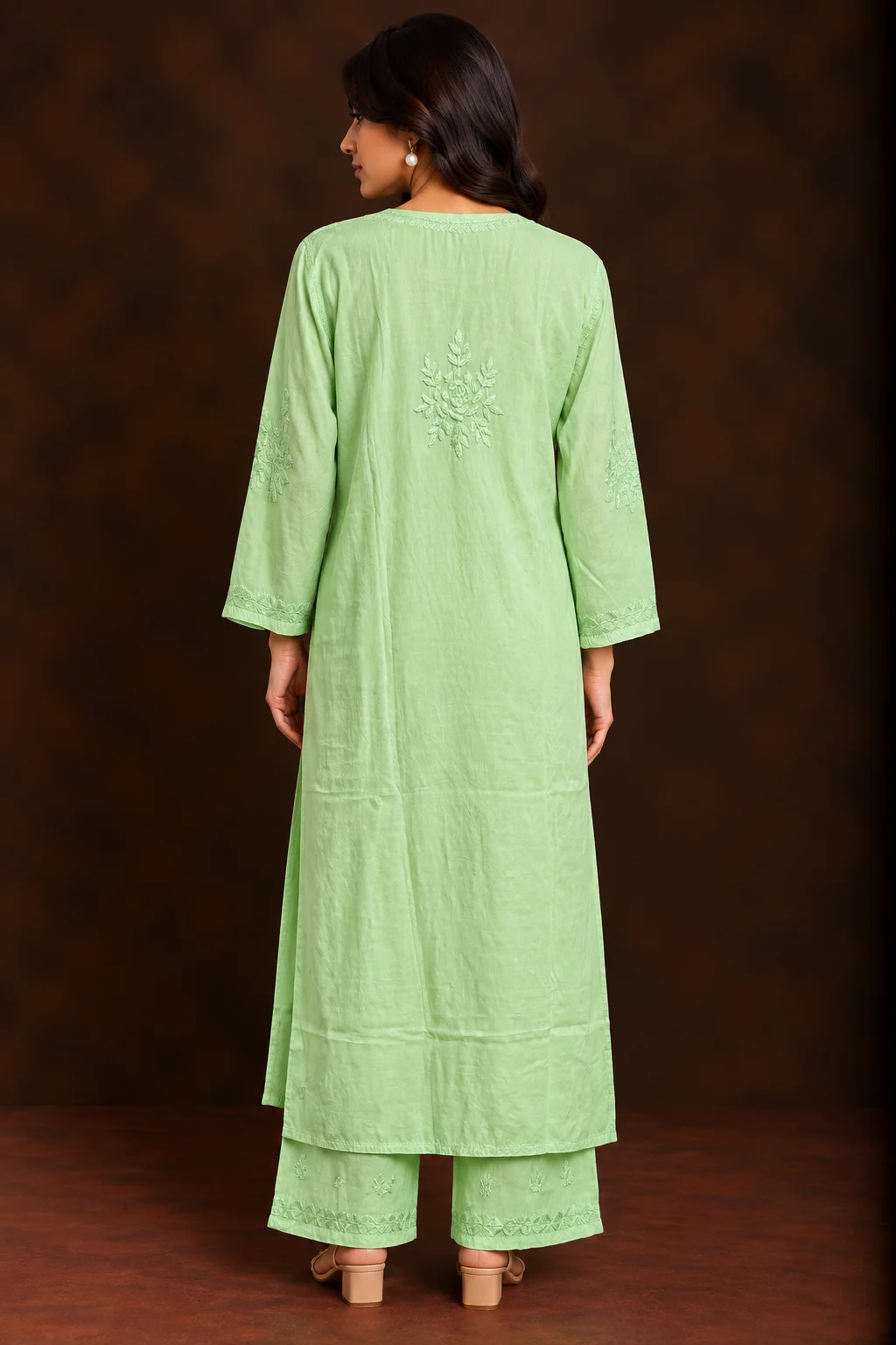 file_000000008d70824386d3cec6ee08b400 Verdant Breeze Chikankari Suit - Muslin Chikankari 2-Piece Suit Set by Feathers by Priya - Image 2