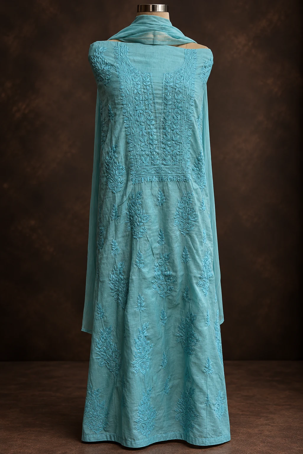 file_000000008e5882469307d32ead8fb736_result Azure Tone Unstitched Chikankari Suit - Chikankari by Feathers by Priya - Image 4