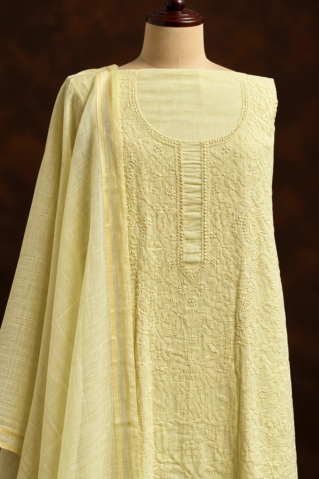Mint Shadow Unstitched Chikankari Suit - Chikankari by Feathers by Priya - Image 4