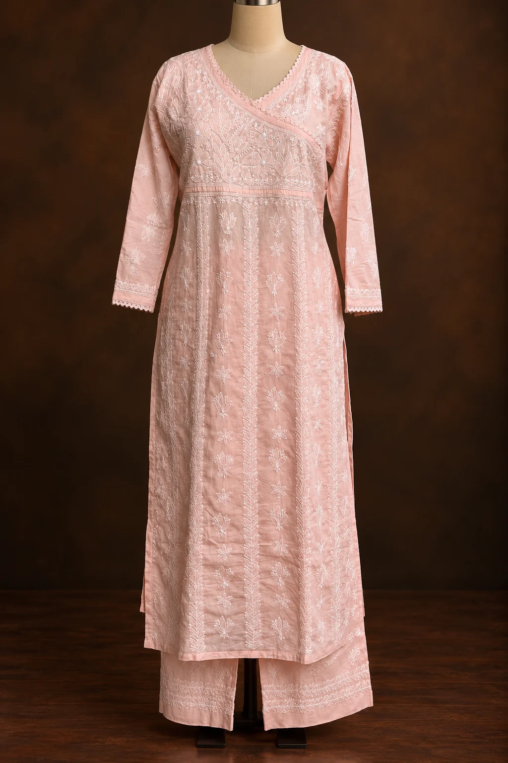 file_00000000abdc8210b826da5e643b60cd Blush Angrakha Chikankari Suit - Chikankari 2-Piece Suit Set by Feathers by Priya - Image 3