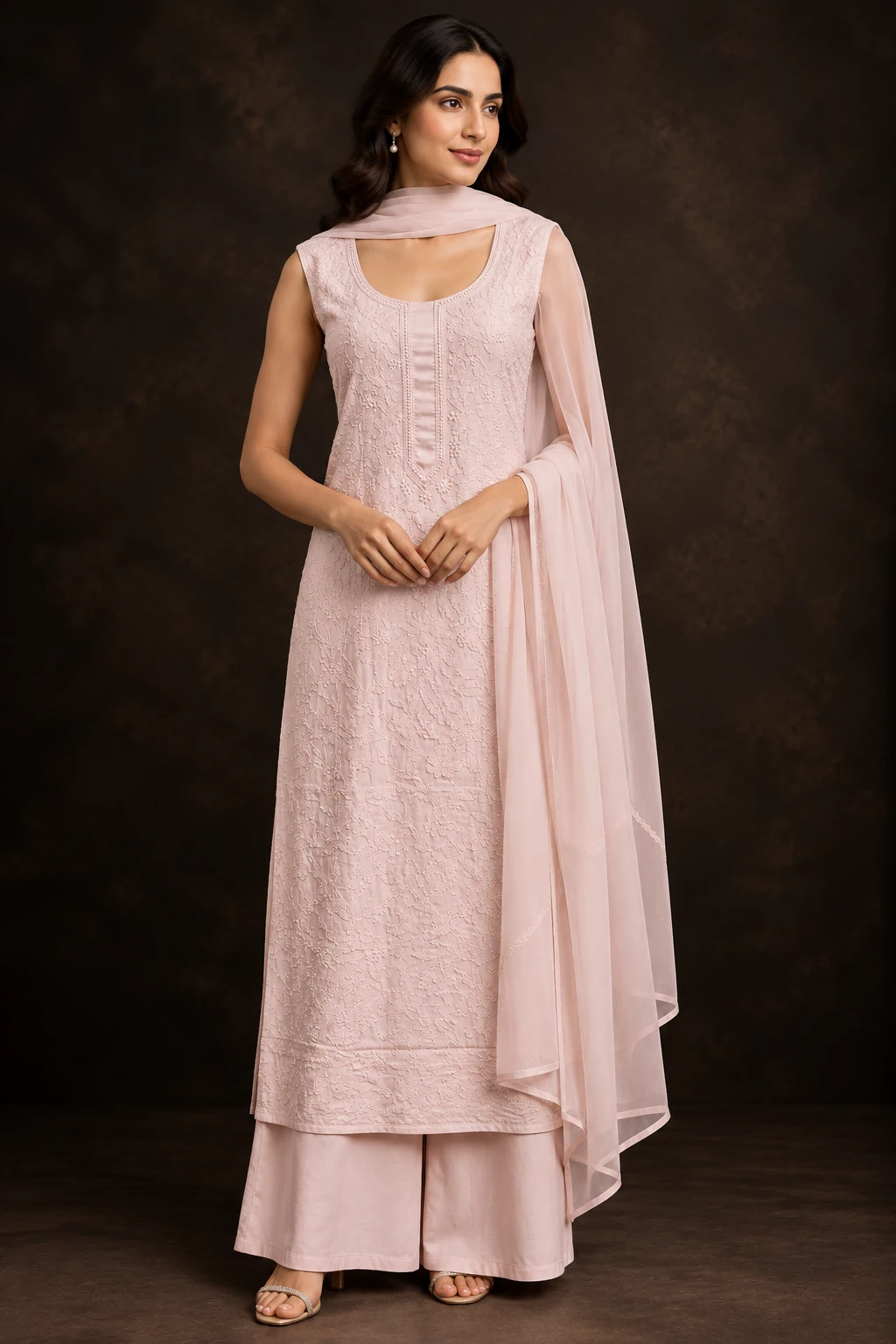 Lavender Shadow Unstitched Chikankari Suit - Chikankari by Feathers by Priya - Image 3