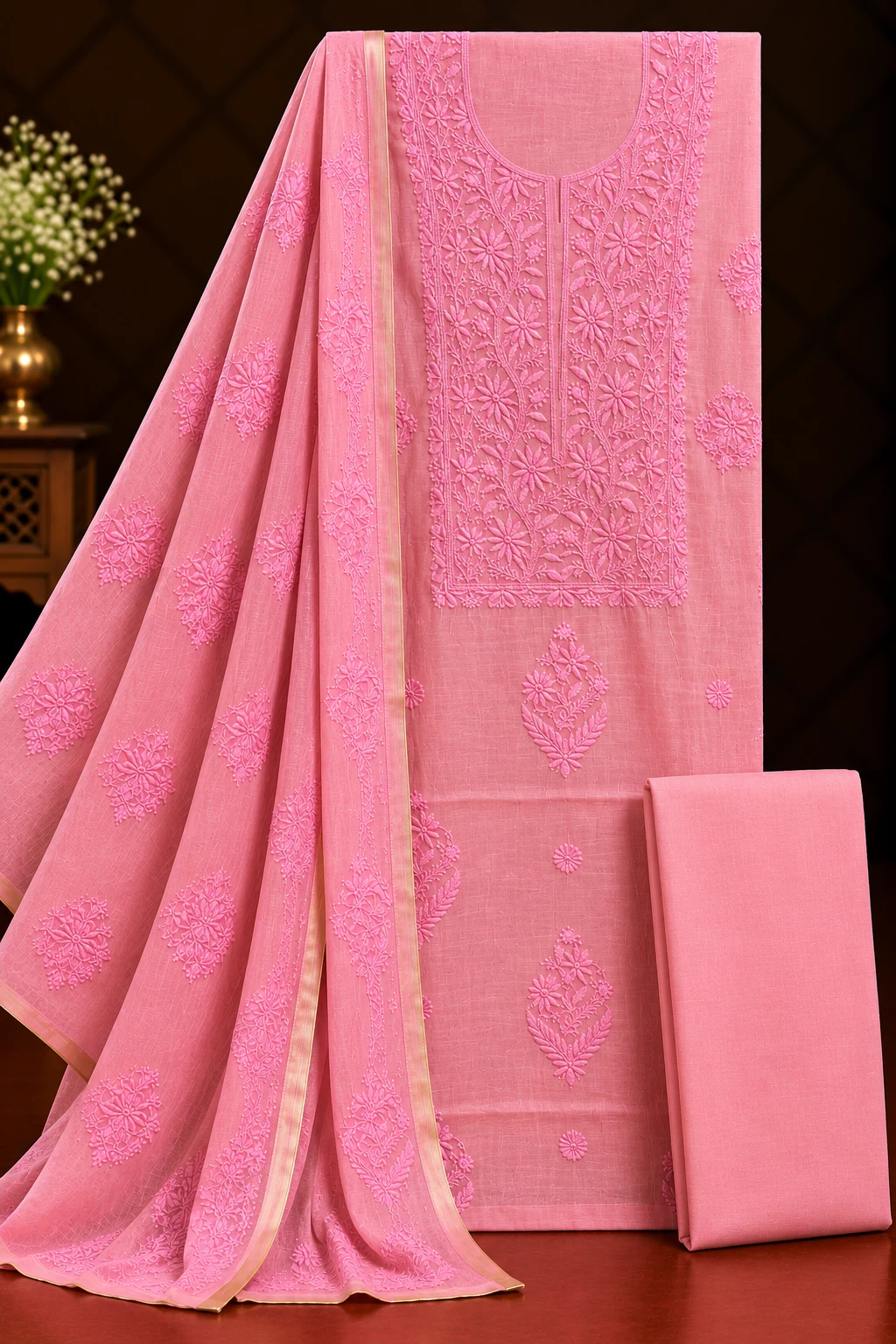 file_00000000c228820893ae286becaf0ae1_result Lavender White-Thread Unstitched Chikankari Suit - Chikankari by Feathers by Priya - Image 2
