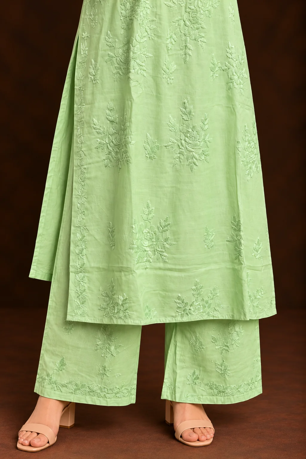 file_00000000d4a081f4a2e04dfe28b608f9 Verdant Breeze Chikankari Suit - Muslin Chikankari 2-Piece Suit Set by Feathers by Priya - Image 6
