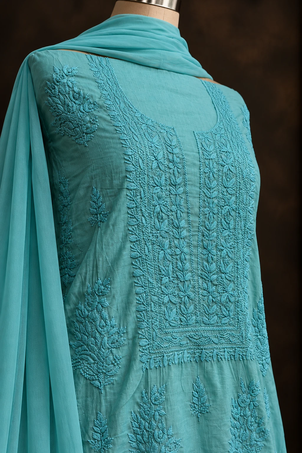 file_00000000f7b882109a7db41d10205c0f_result Azure Tone Unstitched Chikankari Suit - Chikankari by Feathers by Priya - Image 3